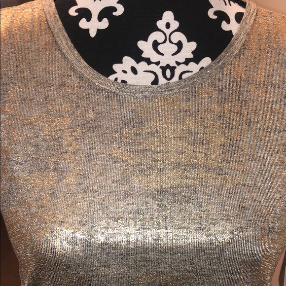 Gold Glitter Elegant Formal Top - Picture 2 of 3